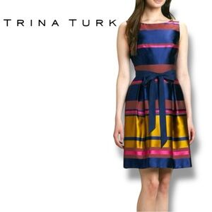 Trina Turk Sabra Striped Shantung Dress size 2